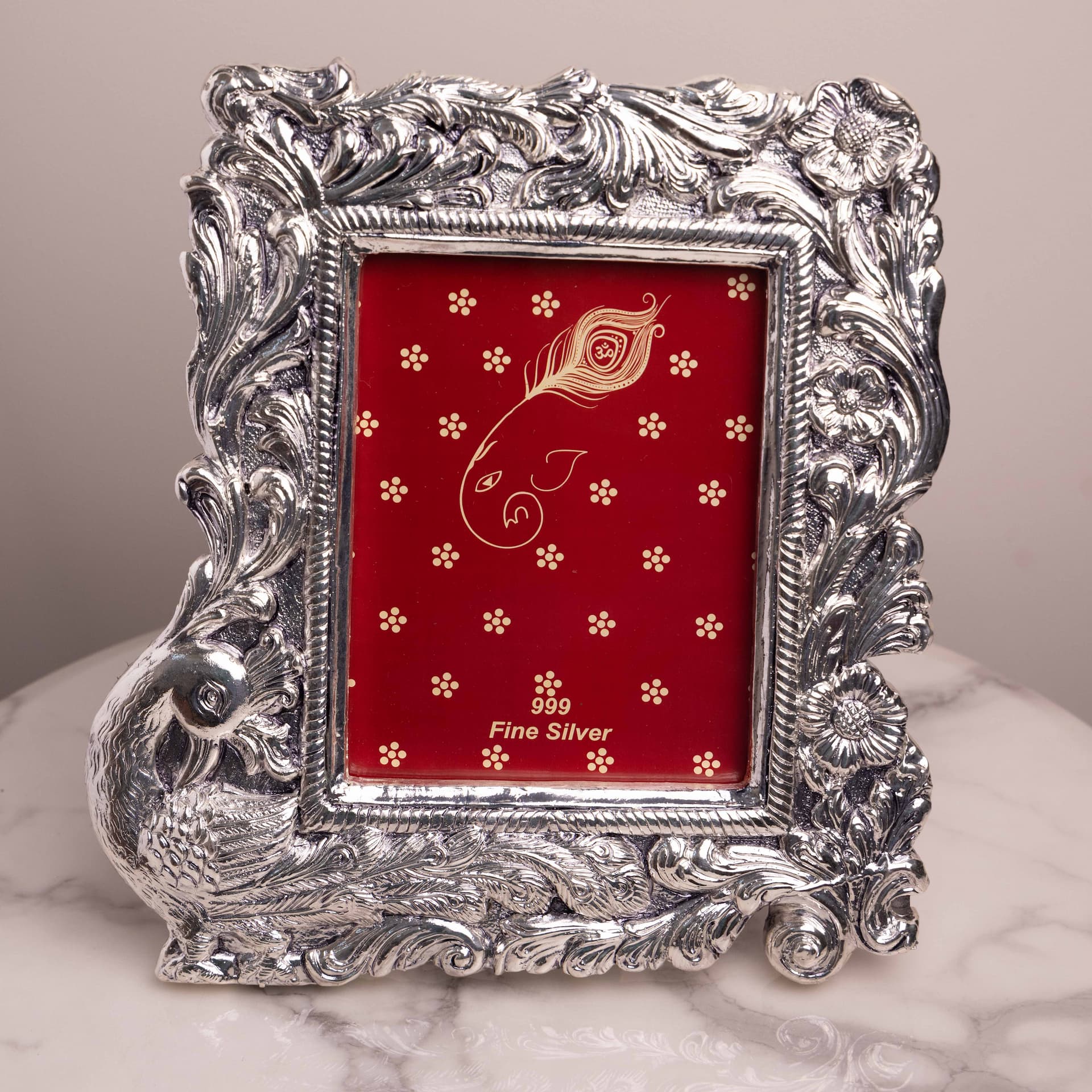 Floral Elegance Silver Photo Frame.